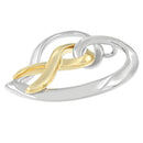 14K Gold and Silver Heart Bow Pendant Necklace-6