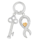 Two Tone .925 Sterling Silver 1/6 cttw Diamond Symbol Key Pendant Necklace (H-I, I1-I2)-4