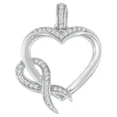 .925 Sterling Silver 1/6 cttw Diamond Heart Pendant Necklace (H-I, I1-I2)-4
