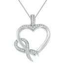 .925 Sterling Silver 1/6 cttw Diamond Heart Pendant Necklace (H-I, I1-I2)-5