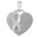 .925 Sterling Silver 1/10 cttw Diamond Heart Pendant Necklace (H-I, I1-I2)-5