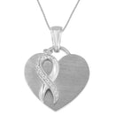 .925 Sterling Silver 1/10 cttw Diamond Heart Pendant Necklace (H-I, I1-I2)-7