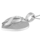 .925 Sterling Silver 1/10 cttw Diamond Heart Pendant Necklace (H-I, I1-I2)-8