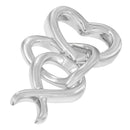 .925 Sterling Silver Double-Heart & Awareness Ribbon Linked Pendant Necklace-6