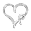 .925 Sterling Silver Heart Shaped Pendant Necklace-4
