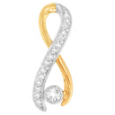 10K Two-Tone Gold 1/5 cttw Diamond Radiant Ribbon Pendant Necklace (H-I, I1-I2)-4