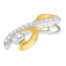 10K Two-Tone Gold 1/5 cttw Diamond Radiant Ribbon Pendant Necklace (H-I, I1-I2)-6