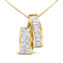 14K Yellow Gold 1 5/8 cttw Princess and Baguette Cut Diamond Fashion Pendant Necklace (G-H, VS2-SI1)-5