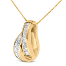 14K Yellow Gold 1 5/8 cttw Princess and Baguette Cut Diamond Fashion Pendant Necklace (G-H, VS2-SI1)-6