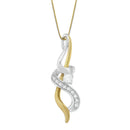 Espira 10K Two-tone Gold 1/5 cttw Diamond Intertwined Swirl Pendant Necklace (J-K, I1-I2)-6