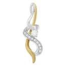 Espira 10K Two-tone Gold 1/5 cttw Diamond Intertwined Swirl Pendant Necklace (J-K, I1-I2)-7