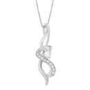 Espira 10K White Gold 1/5 cttw Round Cut Diamond Swirl Pendant Necklace (J-K, I1-I2)-5