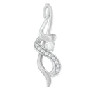 Espira 10K White Gold 1/5 cttw Round Cut Diamond Swirl Pendant Necklace (J-K, I1-I2)-6