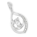10K White Gold 1/4 Cttw Brilliant-Cut Round Diamond Spiral Link 18" Pendant Necklace (I-J Color, I2-I3 Clarity)-4