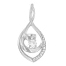 10K White Gold 1/4 Cttw Brilliant-Cut Round Diamond Spiral Link 18" Pendant Necklace (I-J Color, I2-I3 Clarity)-5