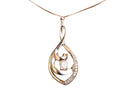10K White Gold 1/4 Cttw Brilliant-Cut Round Diamond Spiral Link 18" Pendant Necklace (I-J Color, I2-I3 Clarity)-6
