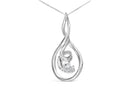 Espira 10K White Gold 1/8 cttw Round Cut Diamond Layered Spiral Pendant Necklace (I-J, I1-I2)-6