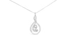 Espira 10K White Gold 1/8 cttw Round Cut Diamond Layered Spiral Pendant Necklace (I-J, I1-I2)-8
