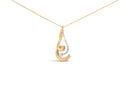 Espira 10K Two-Tone Gold 1/10 cttw Round Cut Diamond Swirl Pendant Necklace (I-J, I2-I3)-4