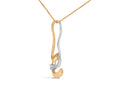 Espira 10K Two-Tone Gold 1/10 cttw Round Cut Diamond Swirl Pendant Necklace (I-J, I2-I3)-6