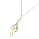 Espira 10K Two-Tone Gold Round Cut Diamond Cascade Pendant Necklace (1/10 cttw, J-K Color, I2-I3 Clarity)-7