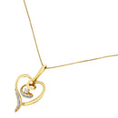 Espira 10K Yellow Gold .03 Cttw Diamond-Accented Round-Cut Diamond Swirl Open Heart 18" Pendant Necklace (I-J Color, I2-I3 Clarity)-9