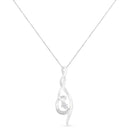 Espira 10K White Gold 1/10 cttw Diamond Swirl Pendant Necklace (I-J, I1-I2)-5