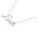 .925 Sterling Silver 1/4 Cttw Diamond Cursive "Love" 18" Pendant Necklace (H-I Color, I1-I2 Clarity)-6