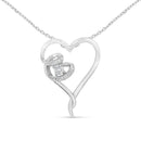 .925 Sterling Silver 1/10 cttw Diamond Heart Pendant Necklace (H-I, I1-I2)-4