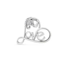 .925 Sterling Silver 1/6 Cttw Round Brilliant-Cut Diamond Accented Open Heart with Love 18" Pendant Necklace (H-I Color, I1-I2 Clarity)-8