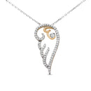 10K Yellow Gold over .925 Sterling Silver 1/4 Cttw Diamond Angel Wing 18" Pendant Necklace (H-I Color, I1-I2 Clarity)-4
