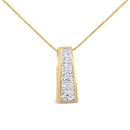 14K Yellow Gold 1 1/2 cttw Princess Cut Diamond Greek Column Pendant Necklace (G-H, VS1-VS2)-5