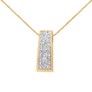 14K Yellow Gold 1 1/2 cttw Princess Cut Diamond Greek Column Pendant Necklace (G-H, VS1-VS2)-7
