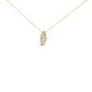 14k Yellow Gold 1 1/3 Cttw Princess and Baguette-cut Diamond Double Curved Pendant Necklace (H-I Color ,VS1-VS2 Clarity) - NO CHAIN INCLUDED-1