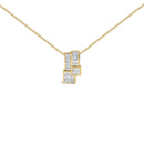 14K Yellow Gold 1 1/2 cttw Princess and Baguette Cut Diamond Geometric Pendant Necklace (H-I Color, VS1-VS2 Clarity)-4