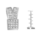 14K White Gold 1 5/8 cttw Princess and Baguette Cut Diamond Heart Ribbon Pendant Necklace (G-H, VS1-VS2)-11