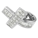 14K White Gold 2 cttw Princess and Baguette Cut Diamond Ribbon Pendant Necklace (H-I, SI-SI2)-11