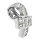 14K White Gold 2 cttw Princess and Baguette Cut Diamond Ribbon Pendant Necklace (H-I, SI-SI2)-12