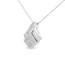 14k White Gold 2 1/10 Cttw Princess and Baguette Geometric Designed Diamond Pendant Necklace (G-H Color, VS1-VS2 Clarity) - NO CHAIN INCLUDED-2