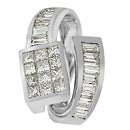 14K White Gold 2 cttw Princess and Baguette Cut Diamond Double Loop Pendant Necklace (G-H, VS1-VS2)-10