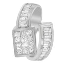 14K White Gold 2 cttw Princess and Baguette Cut Diamond Double Loop Pendant Necklace (G-H, VS1-VS2)-11