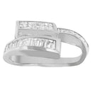 14K White Gold 2 cttw Princess and Baguette Cut Diamond Double Loop Pendant Necklace (G-H, VS1-VS2)-12