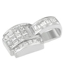 14K White Gold 2 1/5 Cttw Princess Cut Composite Diamond Pendant with Diamond Bale Pendant Necklace (H-I Color,SI1-SI2 Clarity) - NO CHAIN INCLUDED-3