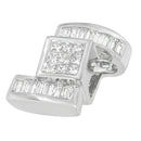 14K White Gold 1 2/5 cttw Princess and Baguette Cut Diamond Zig Zag Pendant Necklace (H-I, SI1-SI2)-6