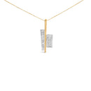 18K Yellow and White Gold 1 7/8 Cttw Princess Baguette Diamond Key Shaped 18" Pendant Necklace (H-I Color, SI1-SI2 Clarity)-2