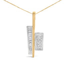 18K Yellow and White Gold 1 7/8 Cttw Princess Baguette Diamond Key Shaped 18" Pendant Necklace (H-I Color, SI1-SI2 Clarity)-1