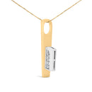 18K Yellow and White Gold 1 7/8 Cttw Princess Baguette Diamond Key Shaped 18" Pendant Necklace (H-I Color, SI1-SI2 Clarity)-3