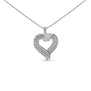 14K Yellow Gold Plated .925 Sterling Silver 1.00 Cttw Baguette Diamond Composite Open Heart 18" Inch Pendant Necklace (I-J Color, I1-I2 Clarity)-8