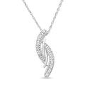 .925 Sterling Silver Diamond Accent Bypass Curve 18" Pendant Necklace (I-J Color, I3 Clarity)-5