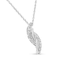 .925 Sterling Silver Diamond Accent Bypass Curve 18" Pendant Necklace (I-J Color, I3 Clarity)-6